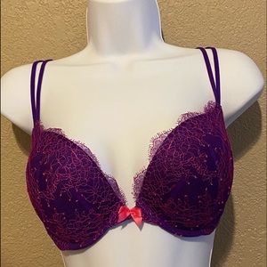 Victoria’s Secret  purple/ pink lace push up bra